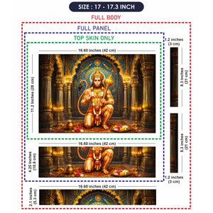 Hanuman Kneeling with Gada in Blue Arch Laptop Skin - View 9
