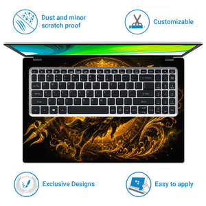 Hanuman Leap Spear Gold Laptop Skin - View 5