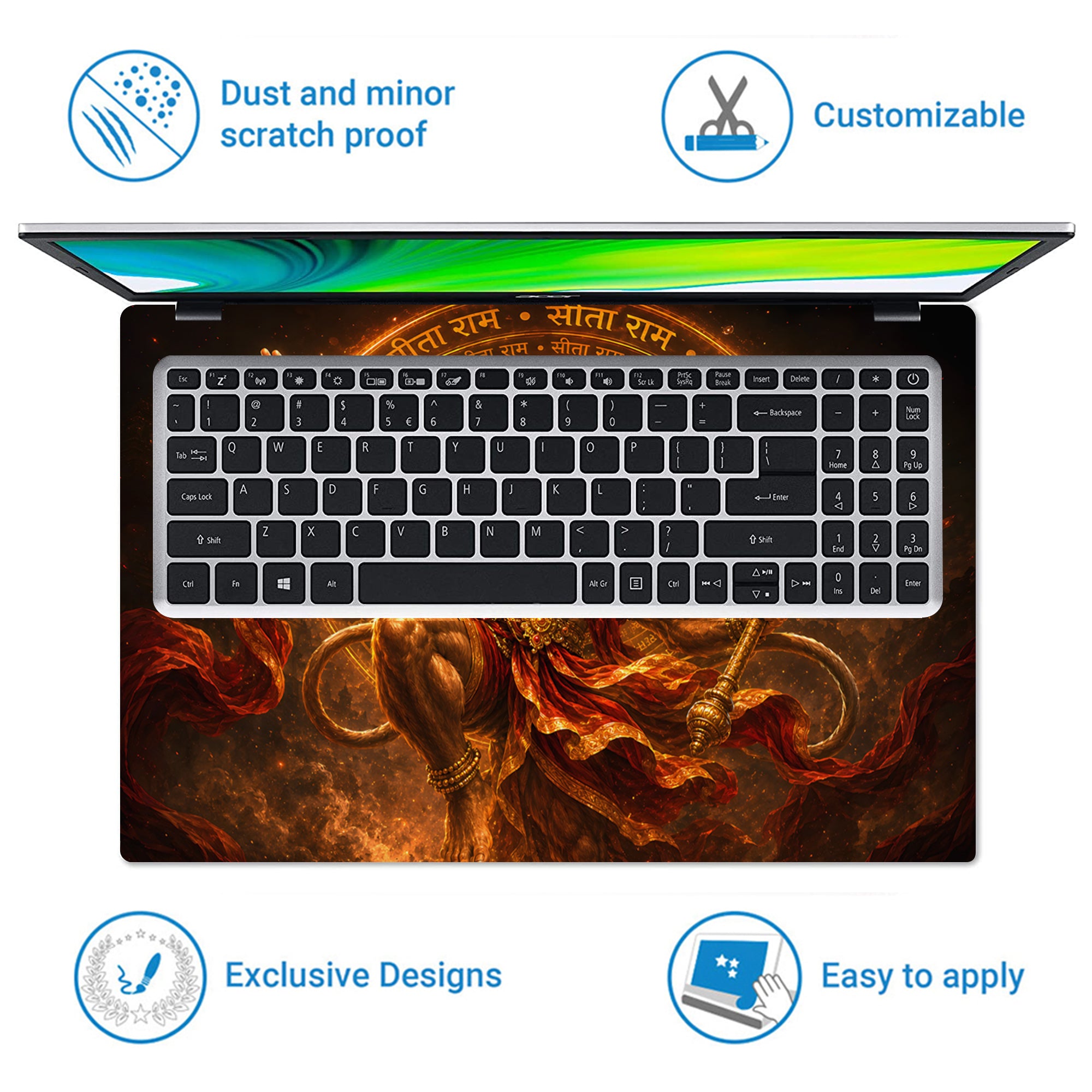 Hanuman Mace Sita Ram Mandala Laptop Skin - View 5