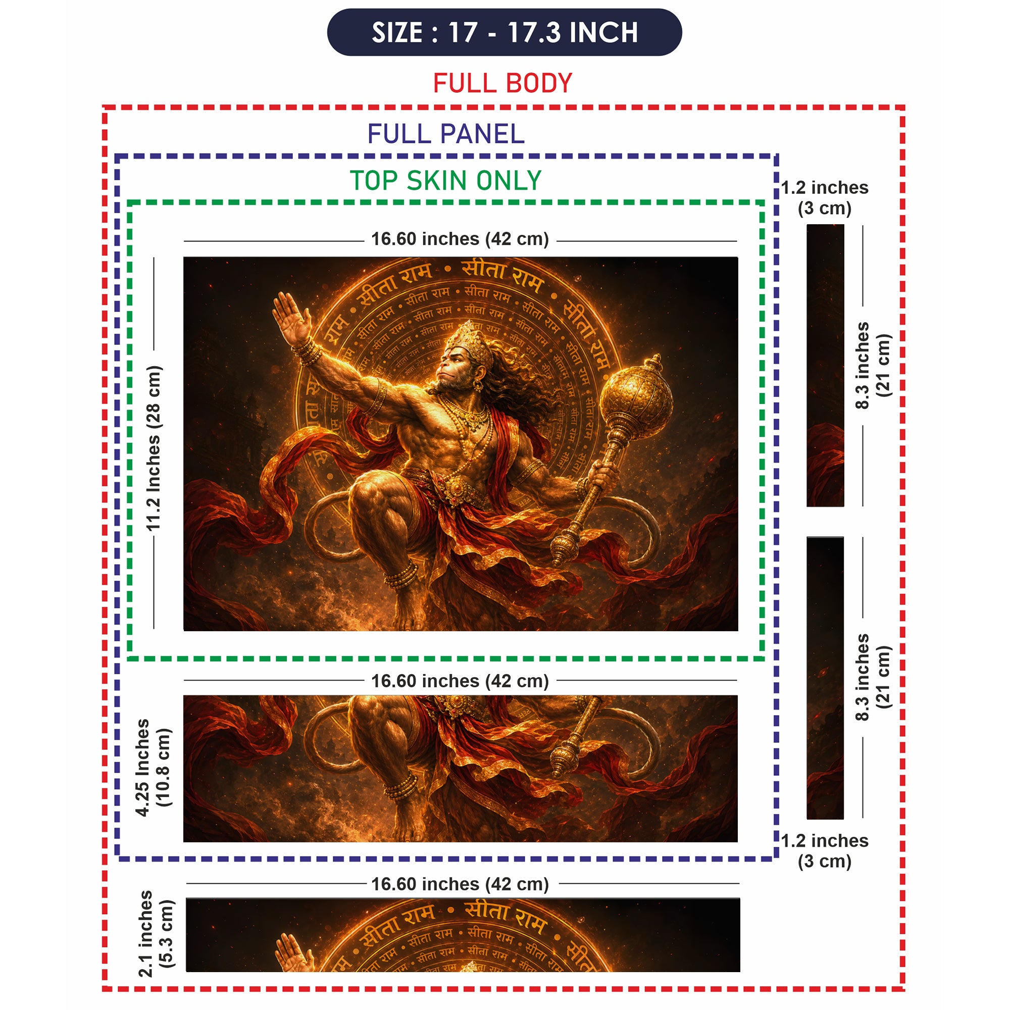 Hanuman Mace Sita Ram Mandala Laptop Skin - View 9