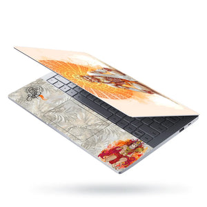 Hanuman Meditating Ram Naam Chakra Golden Devotional Art Laptop Skin - View 3