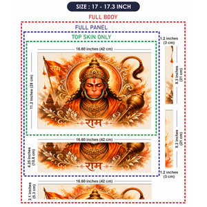 Hanuman Meditating Watercolor Ram Flag Portrait Laptop Skin - View 9