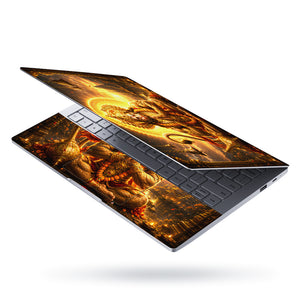 Hanuman Meditating with Halo and Bells Laptop Skin - View 3