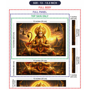 Hanuman Meditating with Halo and Bells Laptop Skin - View 6