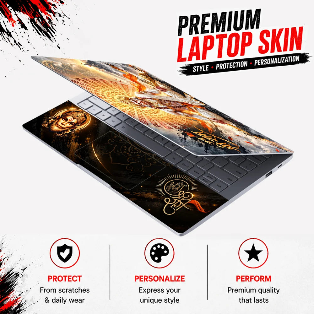 Hanuman Meditation Ram Mandala Laptop Skin - View 3