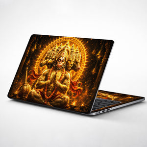 Hanuman Panchmukhi Five Faced with Bells Laptop Skin - View 1