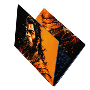 Hanuman Portrait Orange Fierce Laptop Skin - View 2