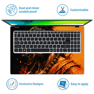 Hanuman Portrait Orange Fierce Laptop Skin - View 5