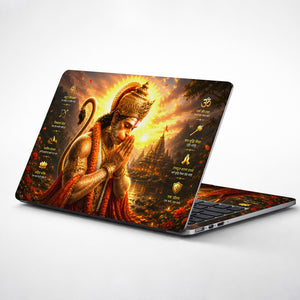 Hanuman Praying at Sunset Temple Riverside Laptop Skin - View 1