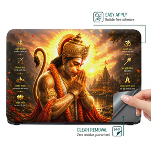 Hanuman Praying at Sunset Temple Riverside Laptop Skin - View 4