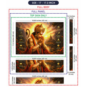 Hanuman Praying at Sunset Temple Riverside Laptop Skin - View 9