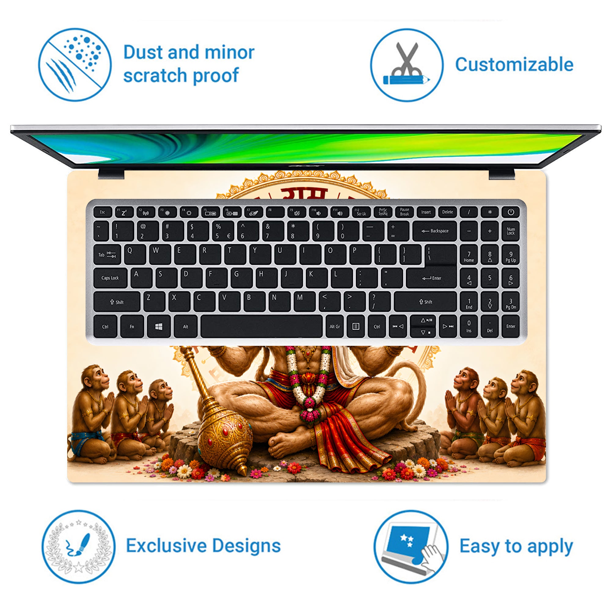 Hanuman Ram Naam Chakra with Vanar Sena Laptop Skin - View 5