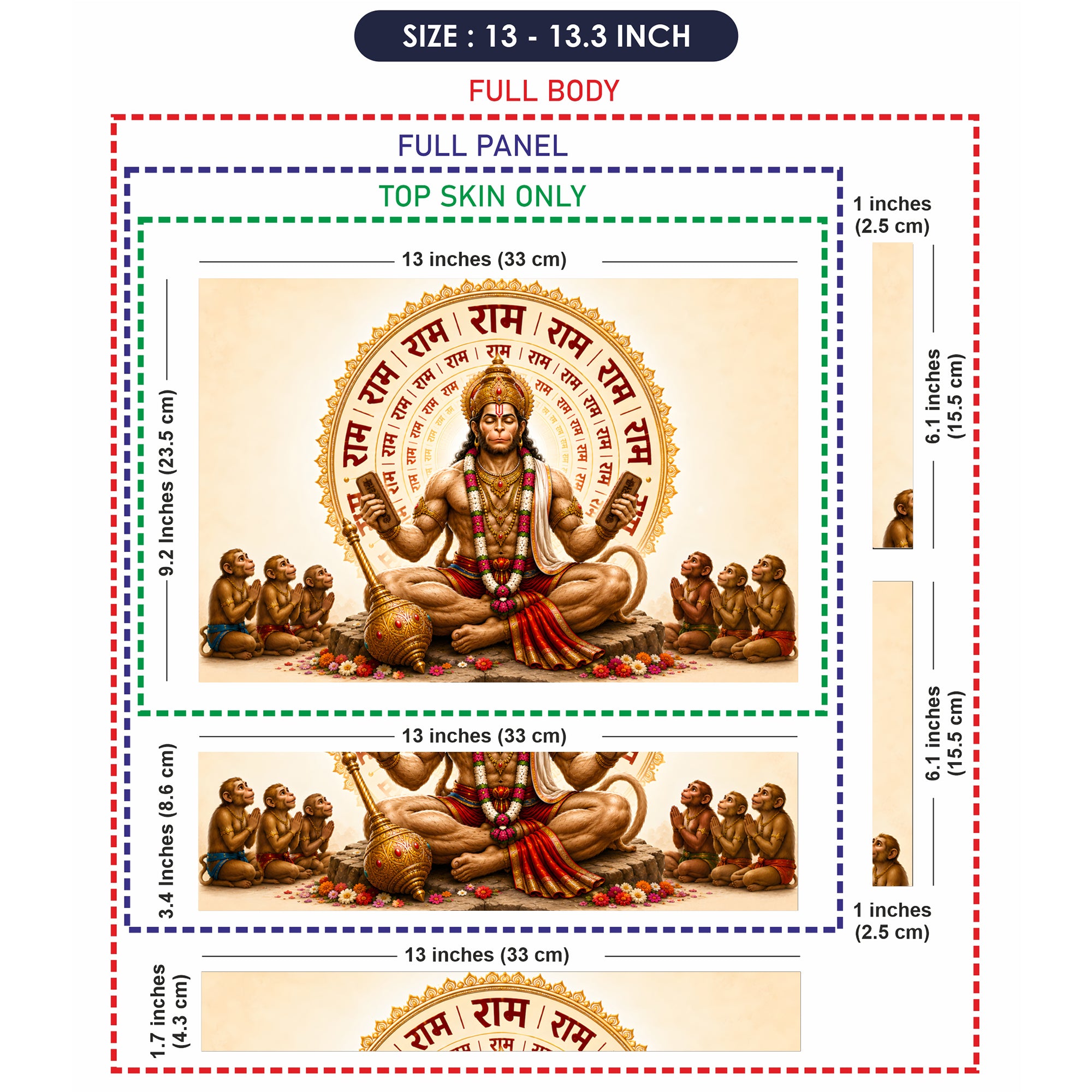 Hanuman Ram Naam Chakra with Vanar Sena Laptop Skin - View 6