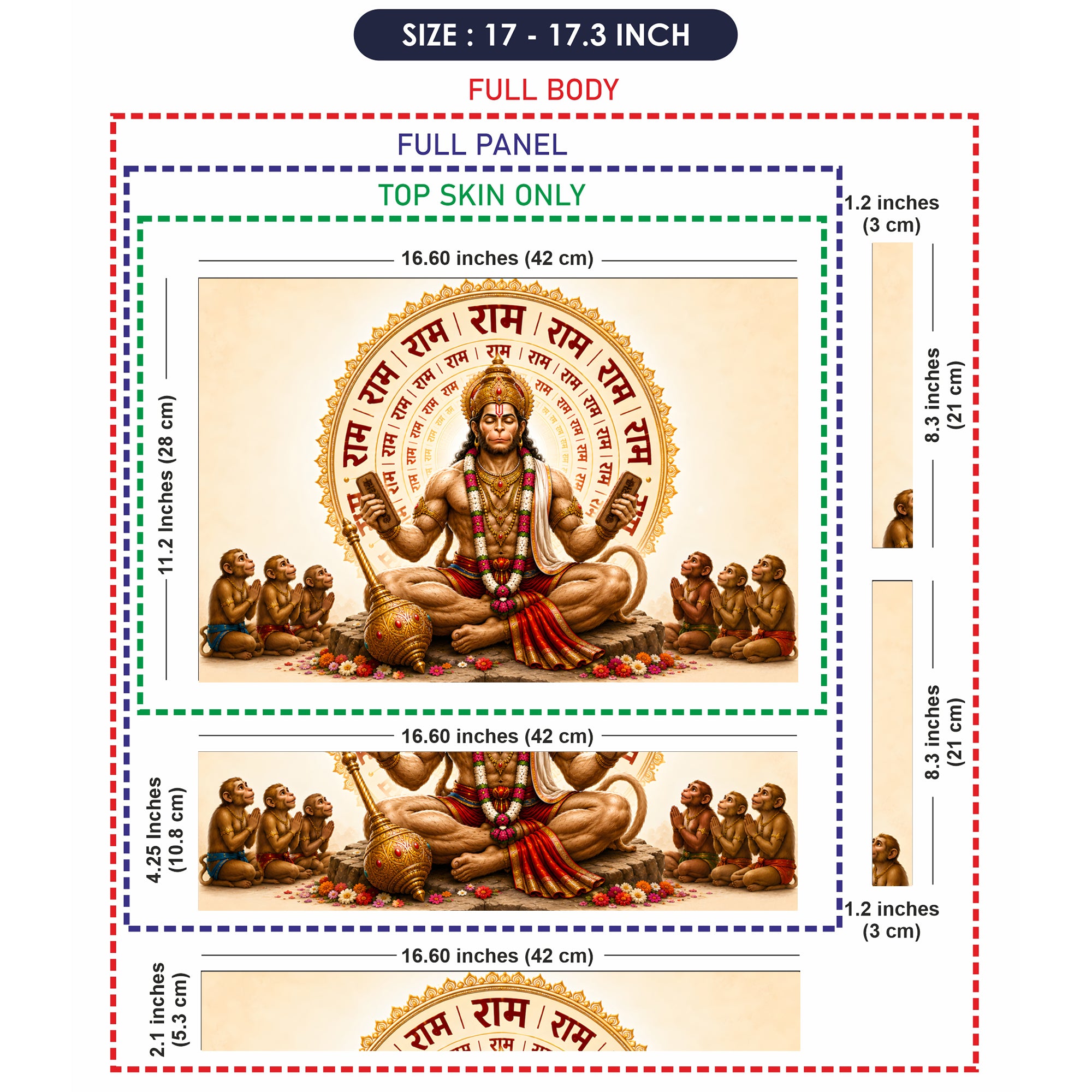 Hanuman Ram Naam Chakra with Vanar Sena Laptop Skin - View 9