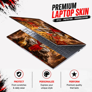 Hanuman Ram Ram Halo Gold Laptop Skin - View 3