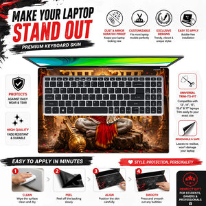 Hanuman Ram Ram Halo Gold Laptop Skin - View 5