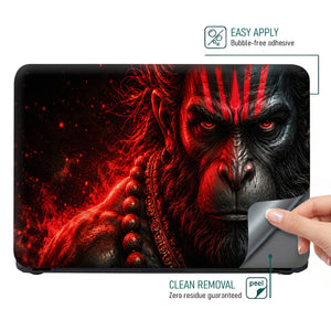Hanuman Red Angry Face Closeup Laptop Skin - View 4