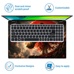 Hanuman Red Moon Mace Hindi Laptop Skin - View 5