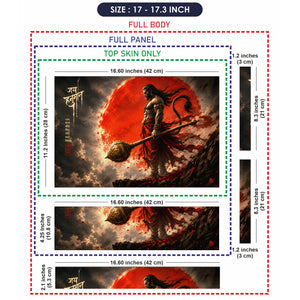 Hanuman Red Moon Mace Hindi Laptop Skin - View 9
