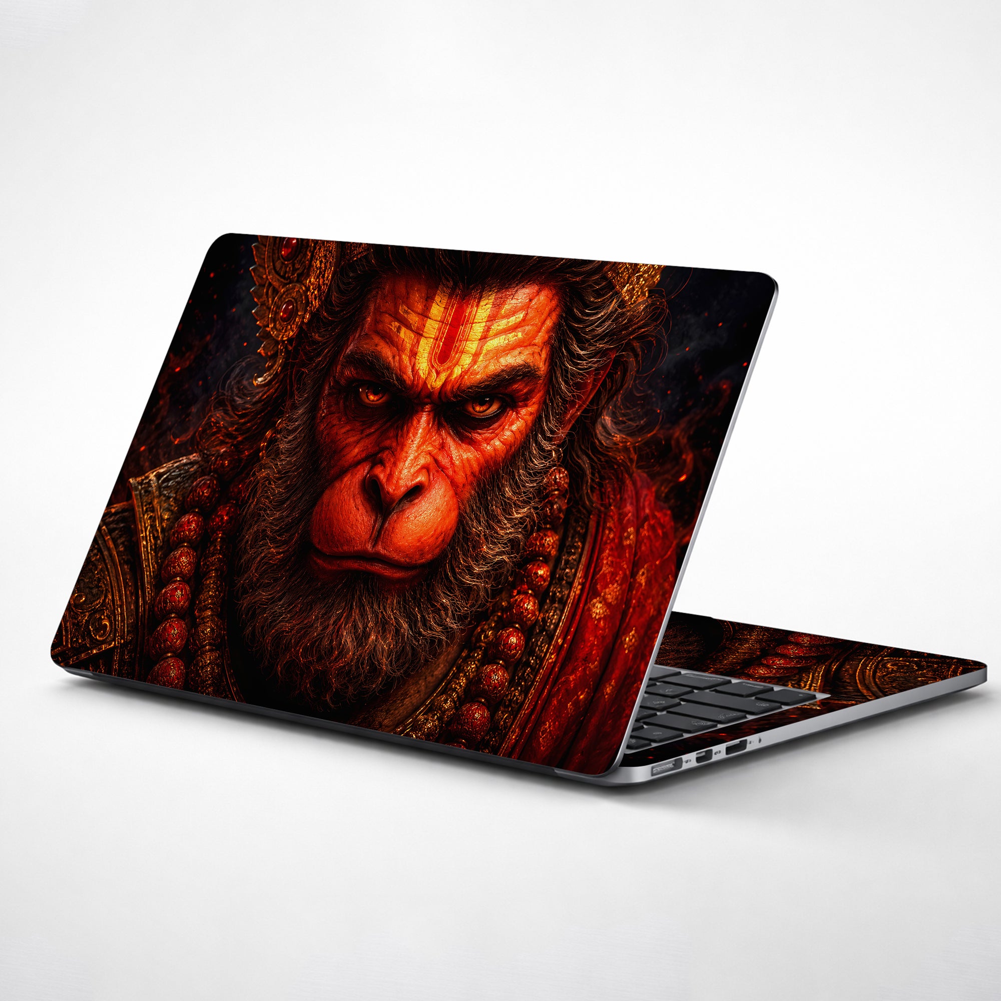 Hanuman Red Warrior Tilak Gold Laptop Skin - View 1