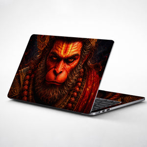 Hanuman Red Warrior Tilak Gold Laptop Skin - View 1