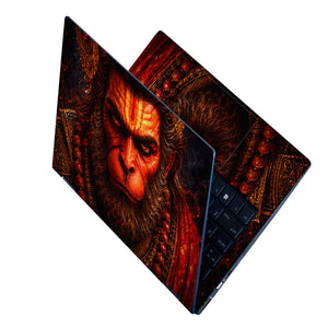 Hanuman Red Warrior Tilak Gold Laptop Skin - View 2