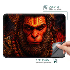 Hanuman Red Warrior Tilak Gold Laptop Skin - View 4