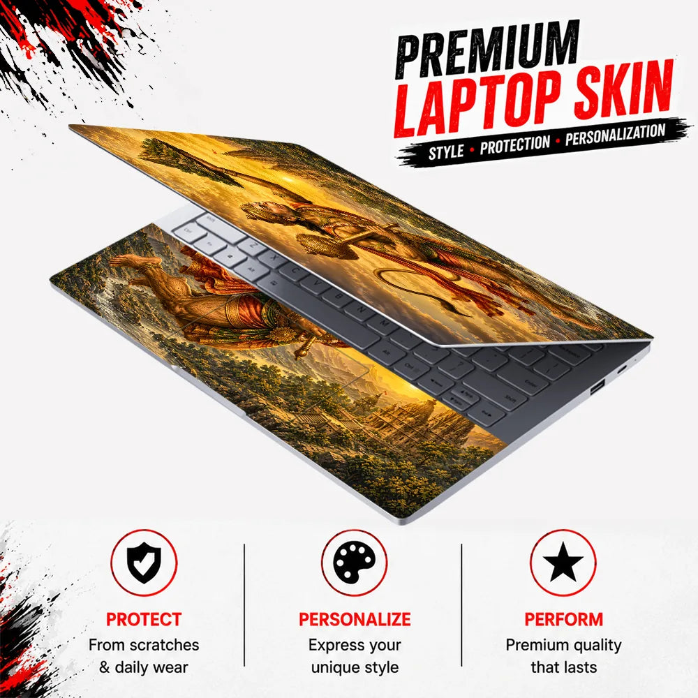Hanuman Sanjeevani Mountain Flight Laptop Skin - View 3