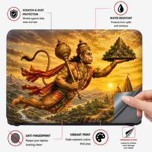 Hanuman Sanjeevani Mountain Flight Laptop Skin - View 4