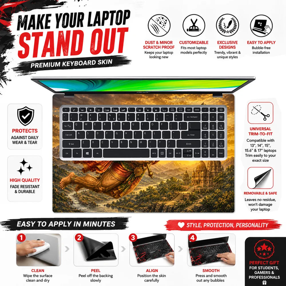 Hanuman Sanjeevani Mountain Flight Laptop Skin - View 5