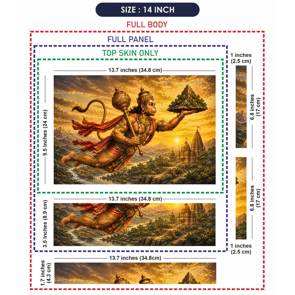 Hanuman Sanjeevani Mountain Flight Laptop Skin - View 7