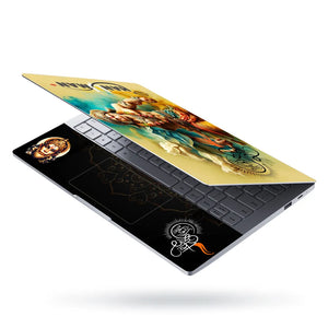 Hanuman Shri Ram Golden Yellow Smoke Art Laptop Skin - View 3