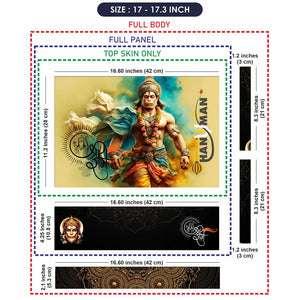 Hanuman Shri Ram Golden Yellow Smoke Art Laptop Skin - View 9