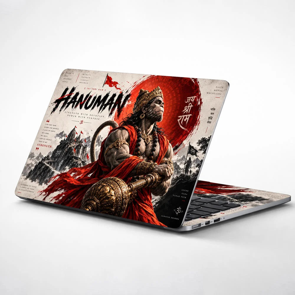 Hanuman Strength With Devotion Laptop Skin - View 1
