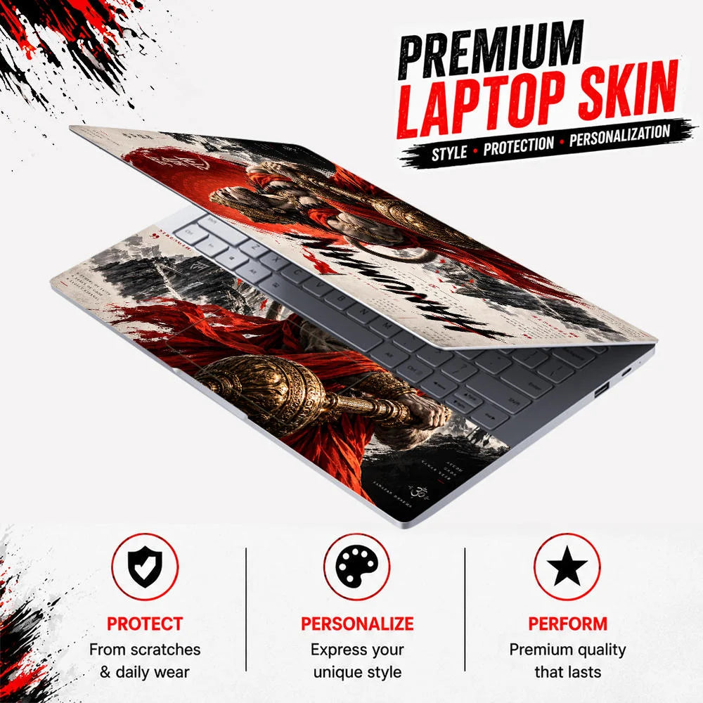 Hanuman Strength With Devotion Laptop Skin - View 3