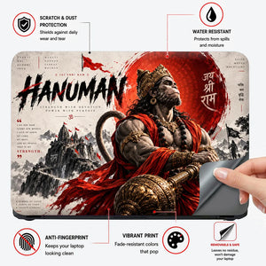 Hanuman Strength With Devotion Laptop Skin - View 4