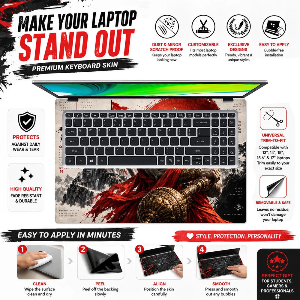 Hanuman Strength With Devotion Laptop Skin - View 5