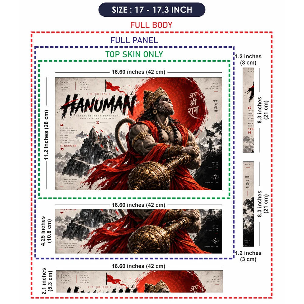 Hanuman Strength With Devotion Laptop Skin - View 9