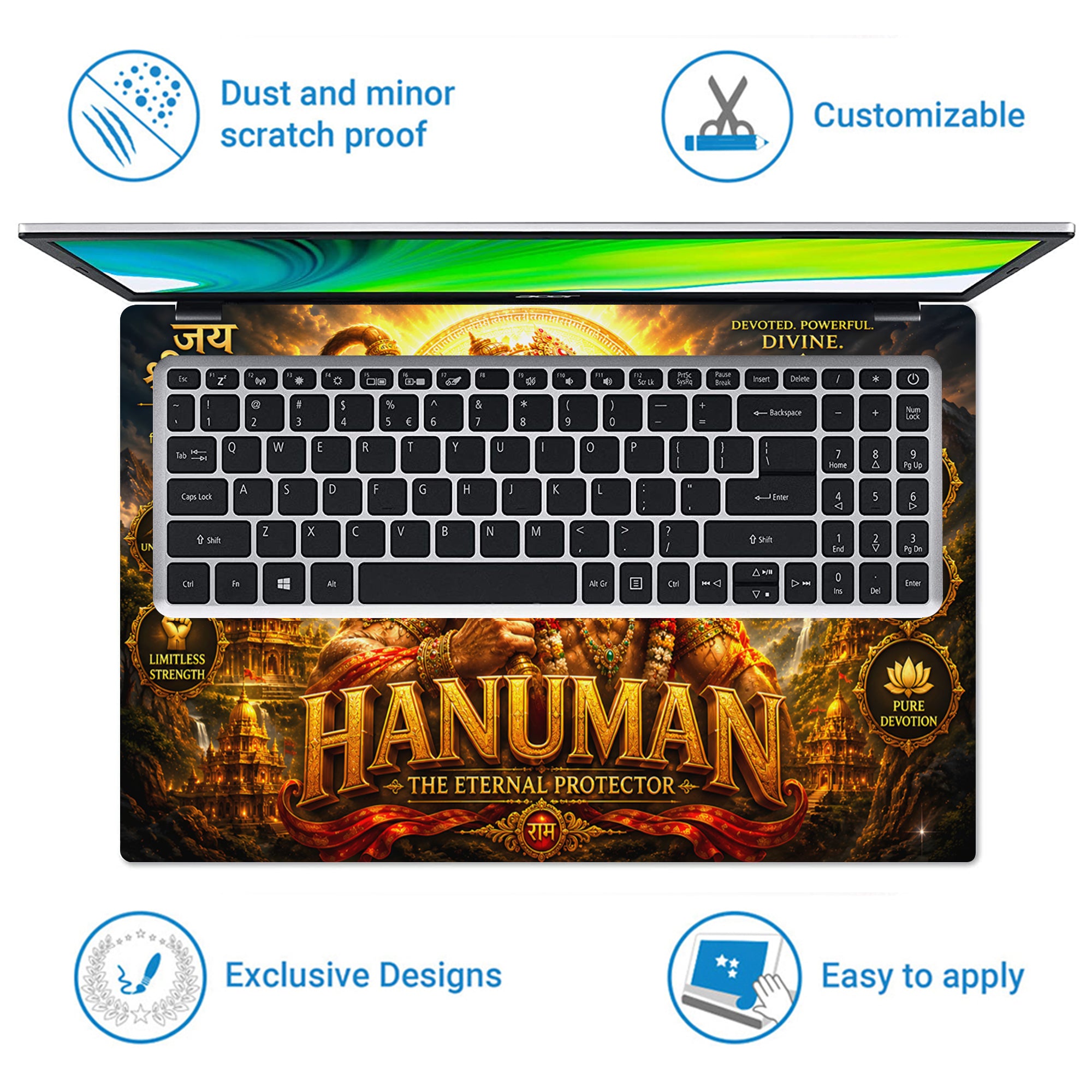 Hanuman The Eternal Protector Poster Laptop Skin - View 5