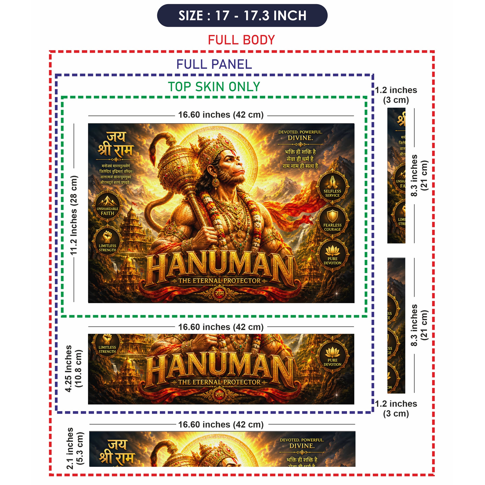 Hanuman The Eternal Protector Poster Laptop Skin - View 9
