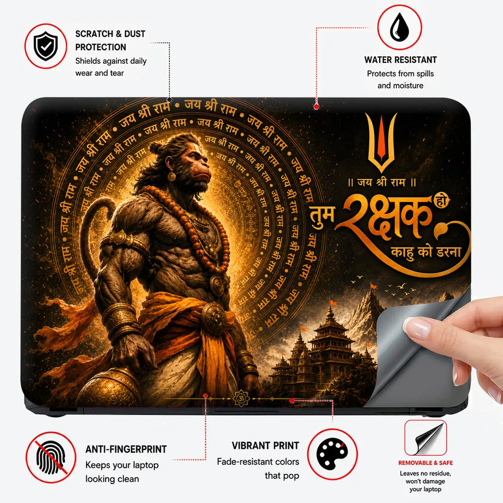 Hanuman Tum Rakshak Mandala Laptop Skin - View 4