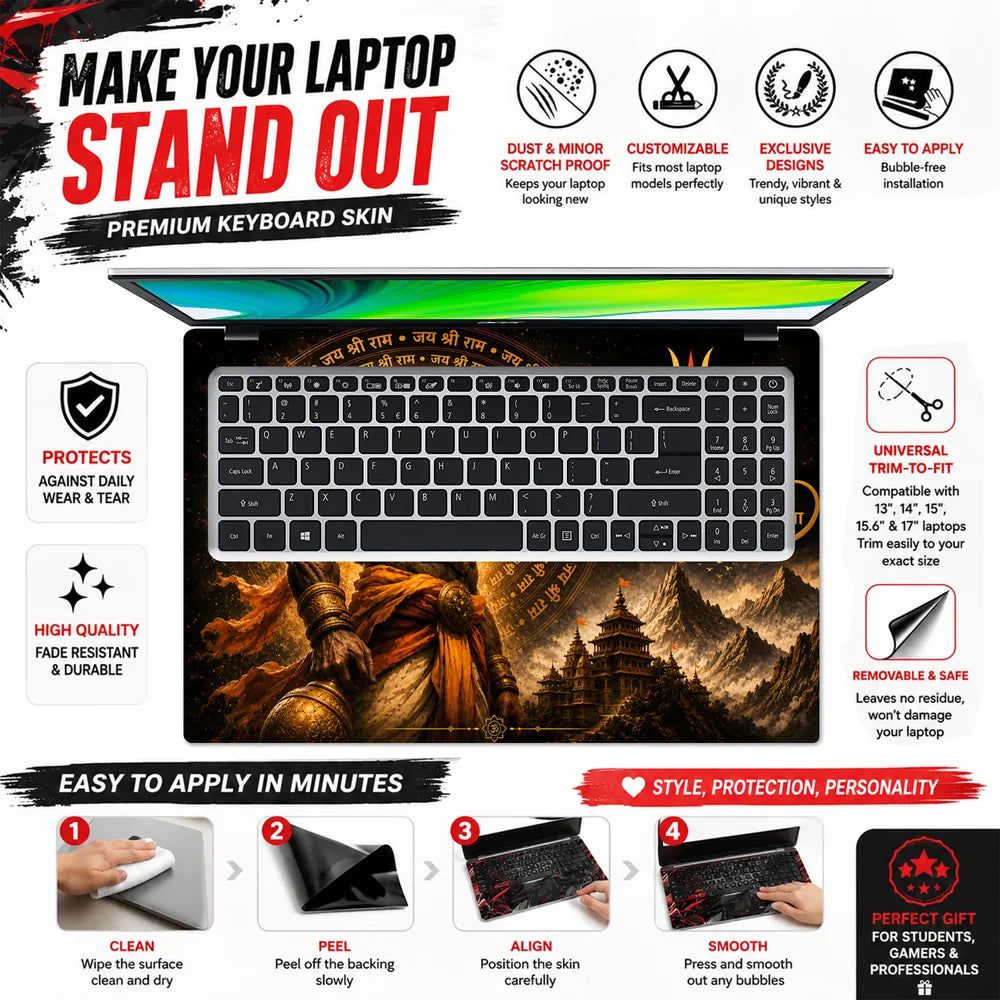 Hanuman Tum Rakshak Mandala Laptop Skin - View 5