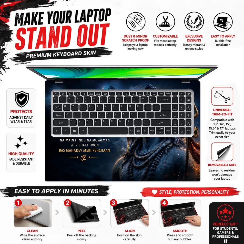 Har Har Mahadev Himalaya Laptop Skin - View 5