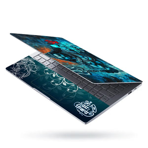 Har Har Mahadev Lord Shiva Trishul Blue Fire Art Laptop Skin - View 3