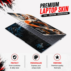 Har Har Mahadev Sadhu Orange Laptop Skin - View 3