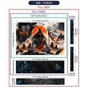 Har Har Mahadev Sadhu Orange Laptop Skin - View 7