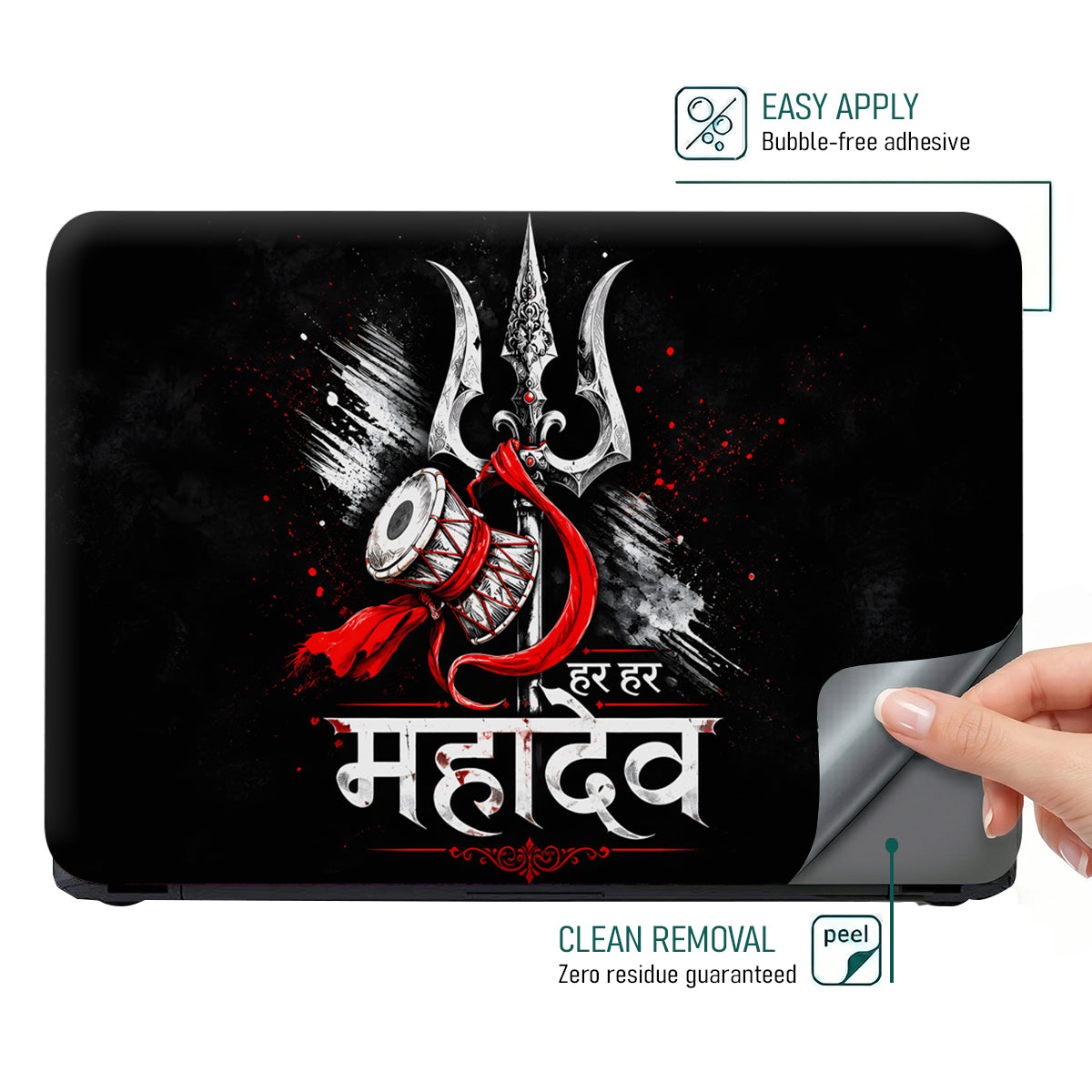 Har Har Mahadev Trident Laptop Skin - View 4