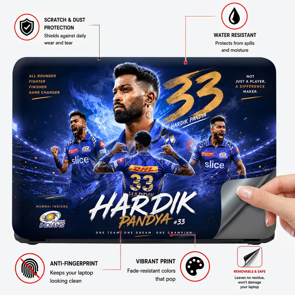 Hardik Pandya 33 Difference Maker Laptop Skin - View 4