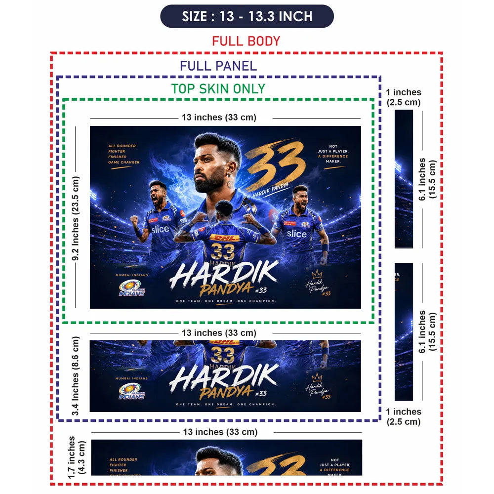 Hardik Pandya 33 Difference Maker Laptop Skin - View 6