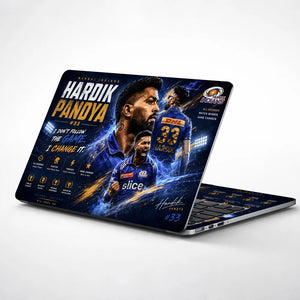 Hardik Pandya Blue Lightning Laptop Skin - View 1